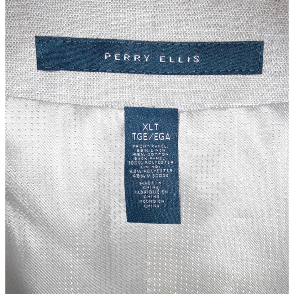 Perry Ellis Big & Tall Slim Fit Linen Blend Vest - Picture 12 of 13